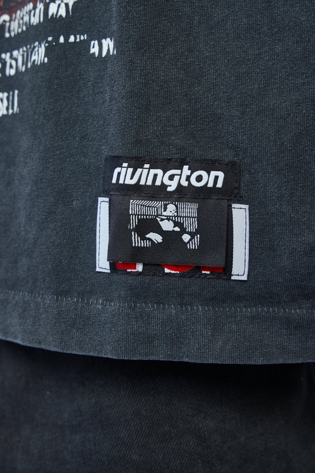 Detail shot of Rivington roi Rebis sweatshirt graphics and construction, view 5