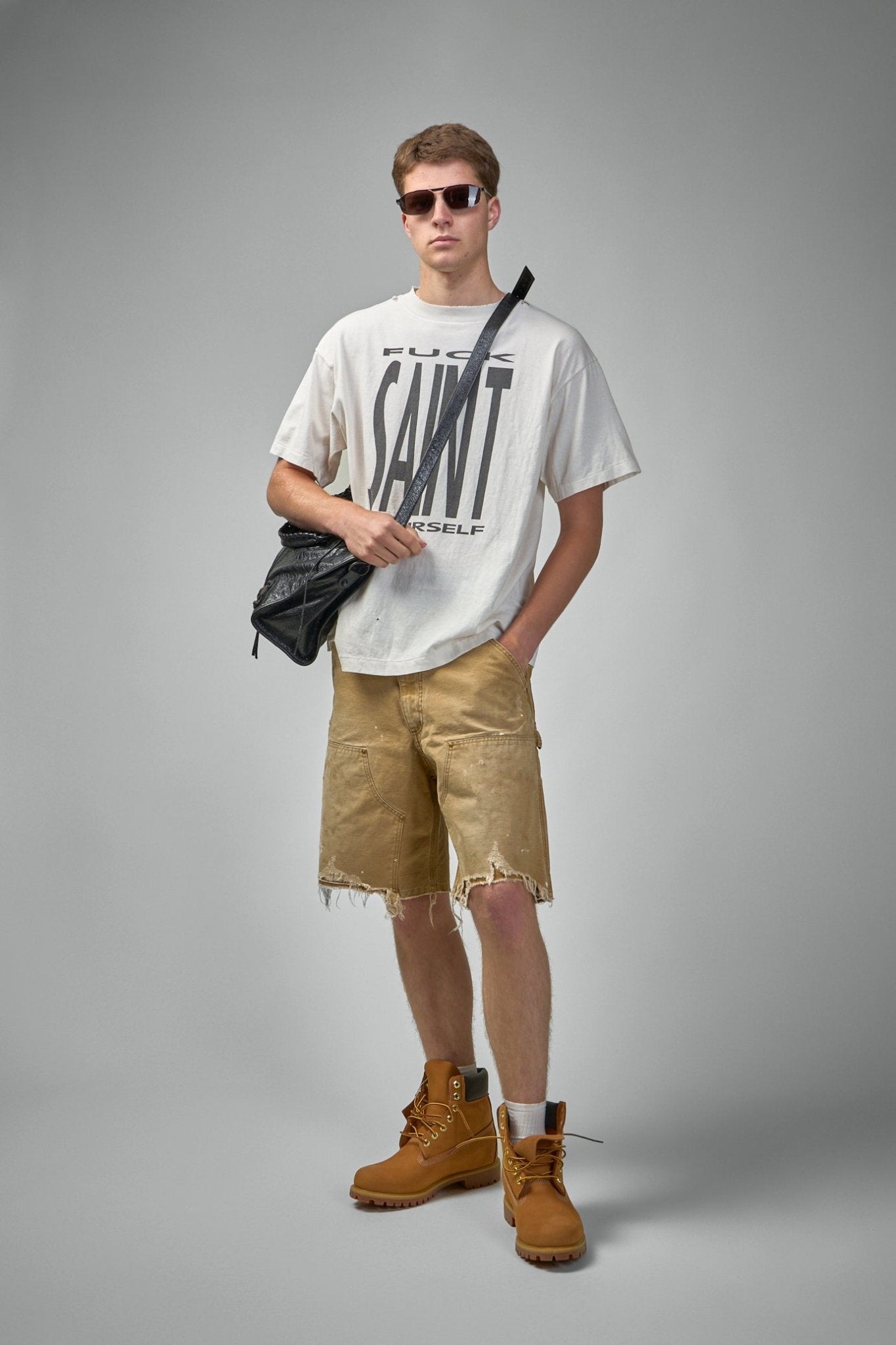 新品！SAINT MICHAEL SS TEE SAINT YOURSELF L Saint Michael - Saint Yourself Short Shirt T-shirt | HBX