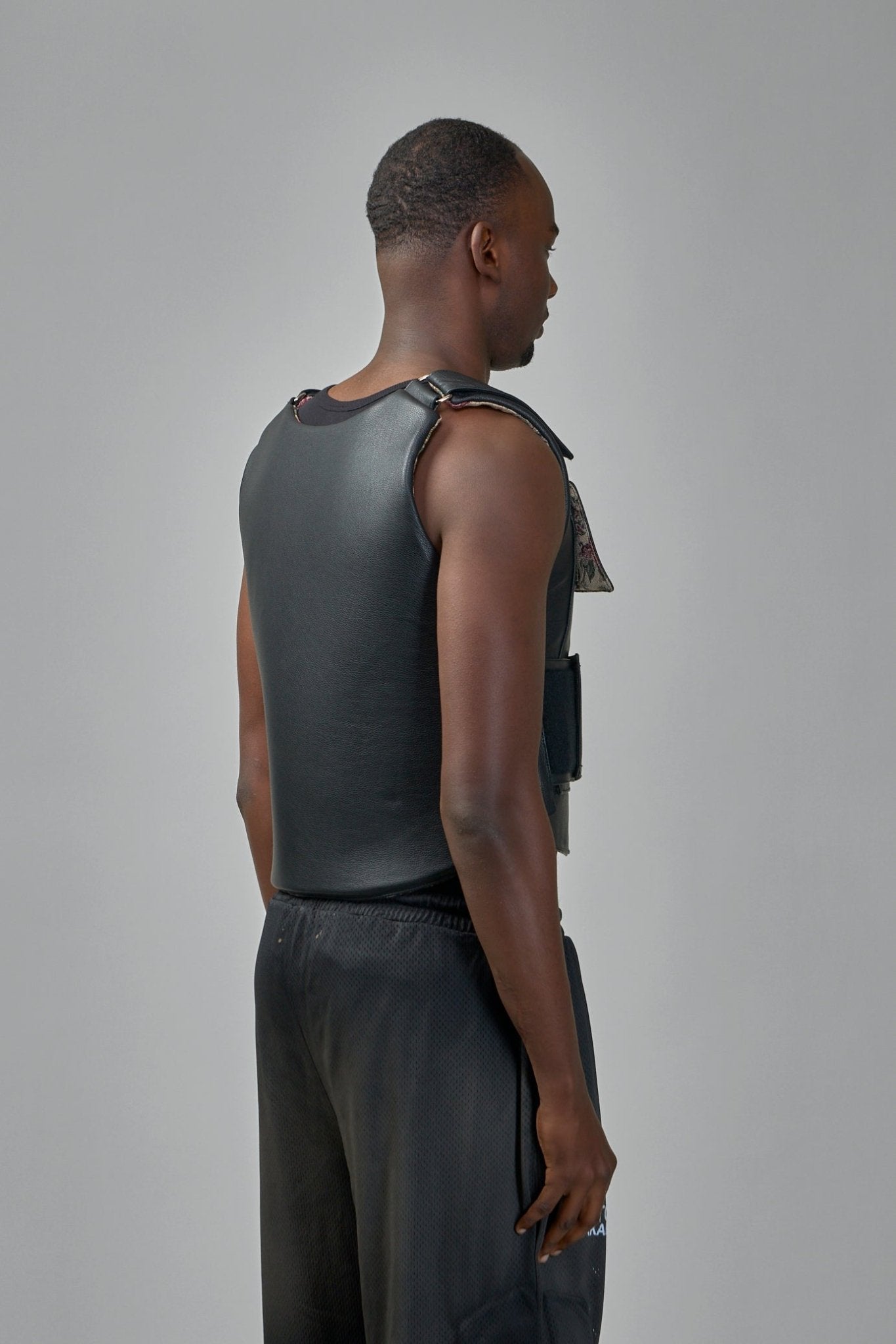 Satoshi Nakamoto - Pearl Studded Leather Bulletproof Vest - LABELS