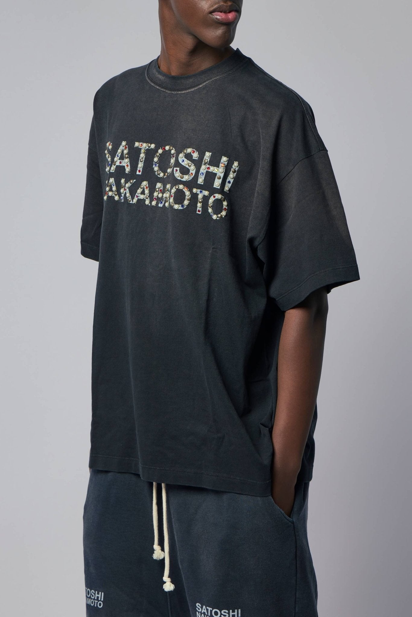 Satoshi Nakamoto - Pearl Studded Logo Tee - LABELS