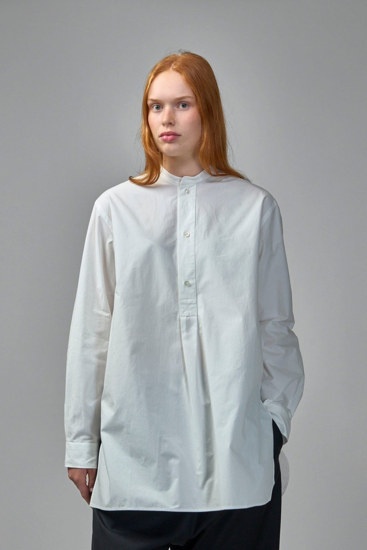 Sofie D'Hoore Shirts - Baselitz woven cotton shirt with mandarin collar