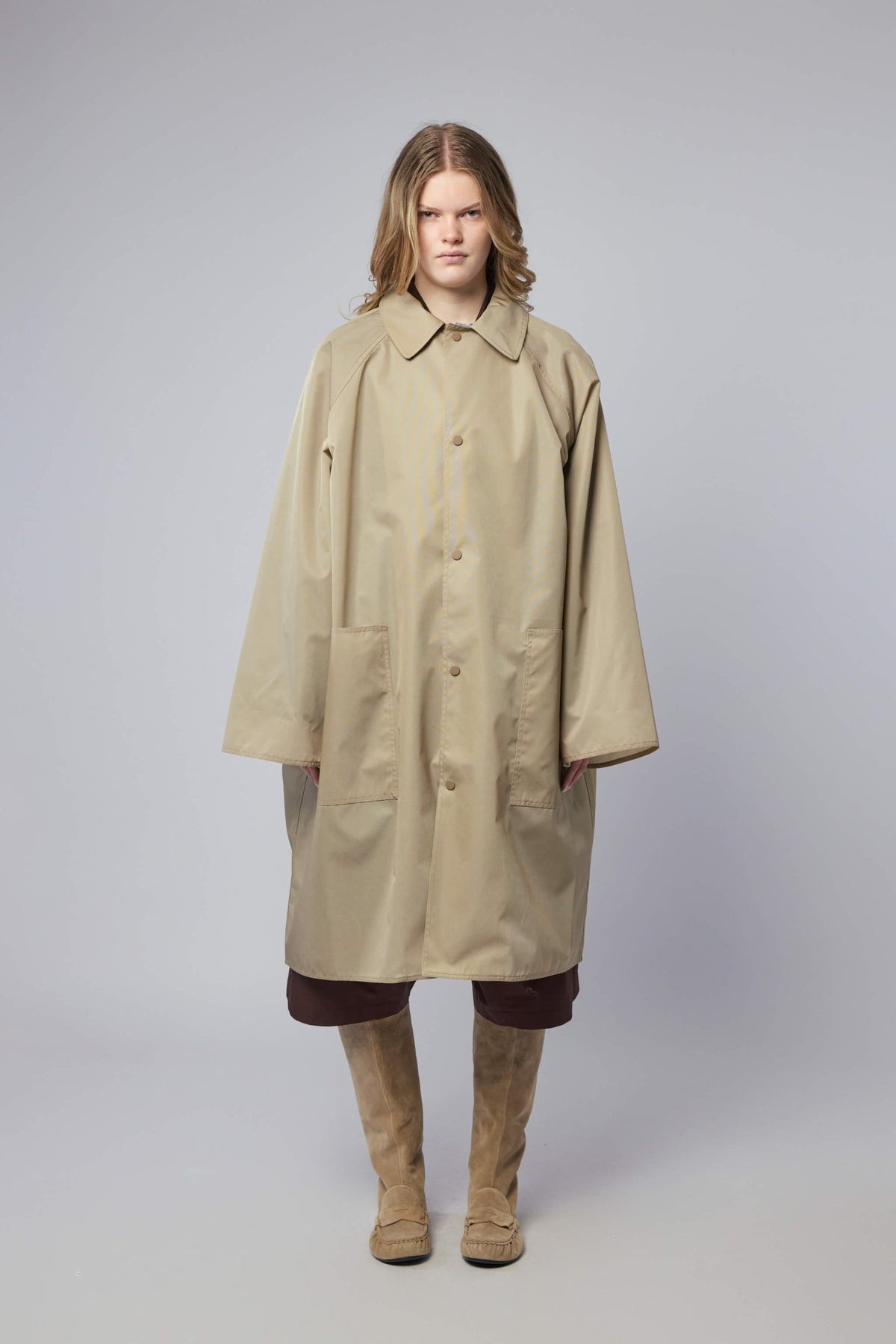 Sofie D'Hoore - Long Raglan Sleeve Coat Front Patch Pockets - LABELS