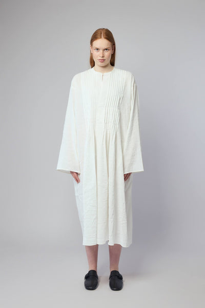 Long Sleeve Dress With Pleated Chest