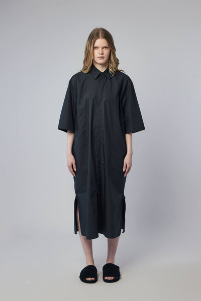 Short Sleeve Shirt Dress with Pockets