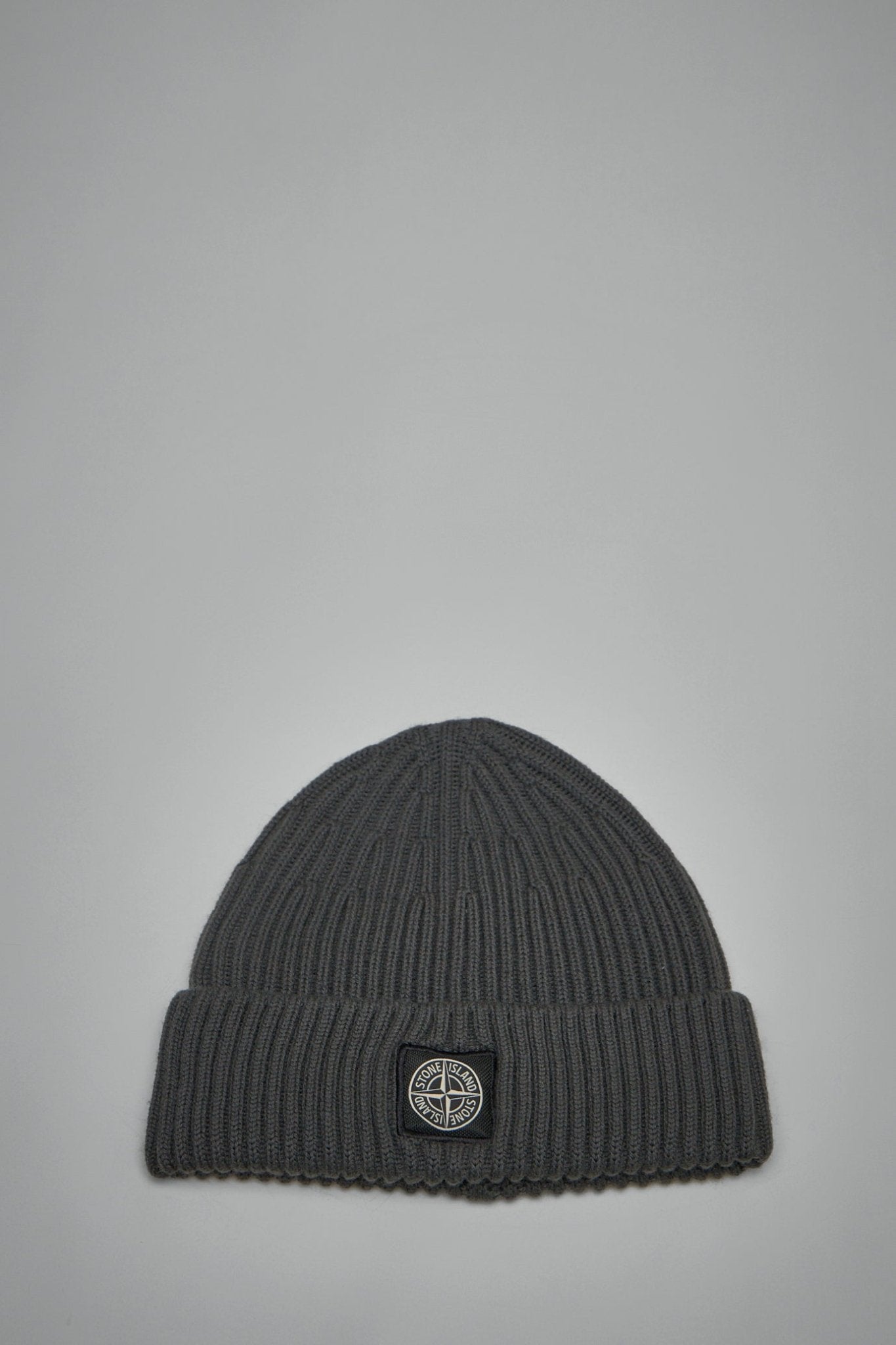 Stone Island - Full Rib RWS Wool Beanie with Compass Logo Patch - LABELS