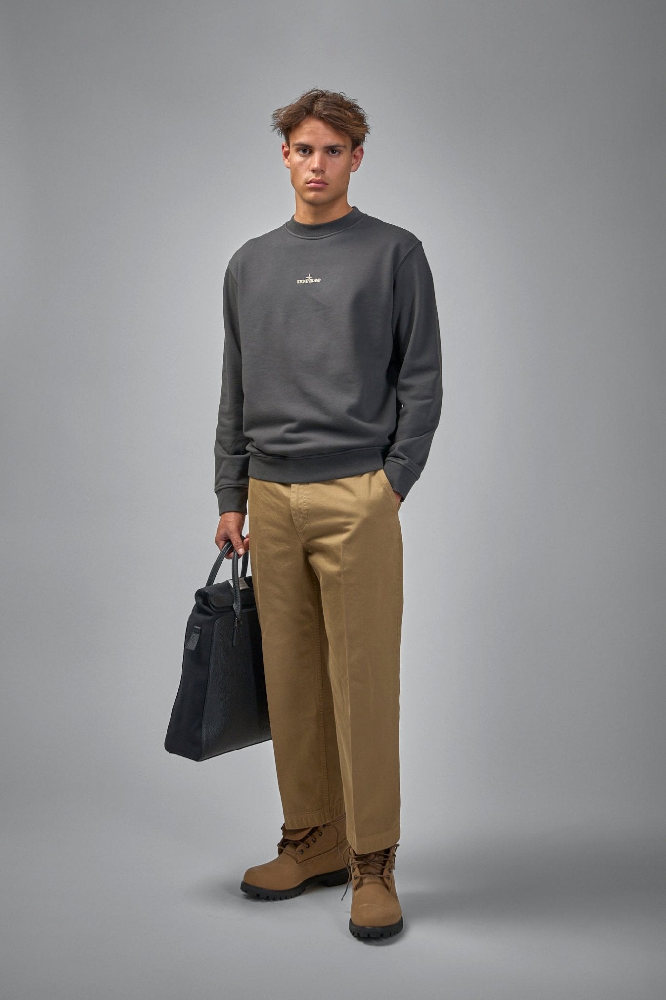 Stone Island - Hooded Sweatshirt with Pouch Pocket - LABELS