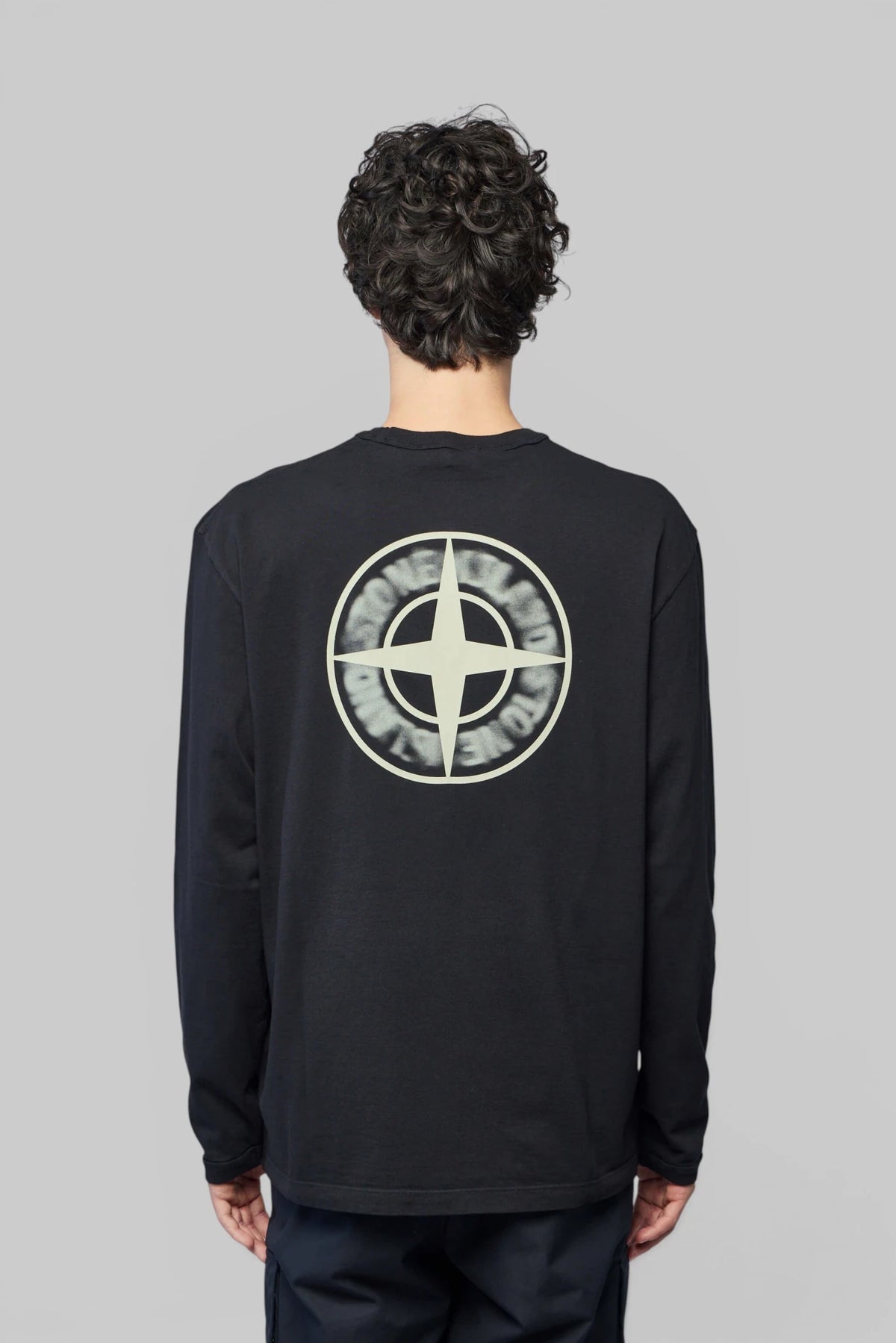 Stone Island cotton T-shirt back view straight hemline