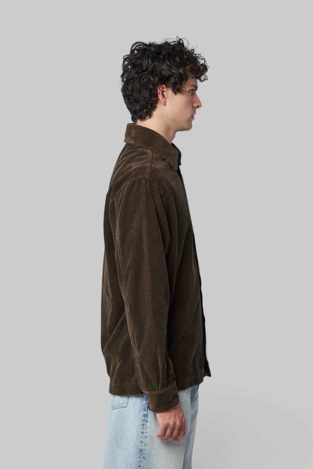 Stone Island corduroy jacket worn styled with jeans