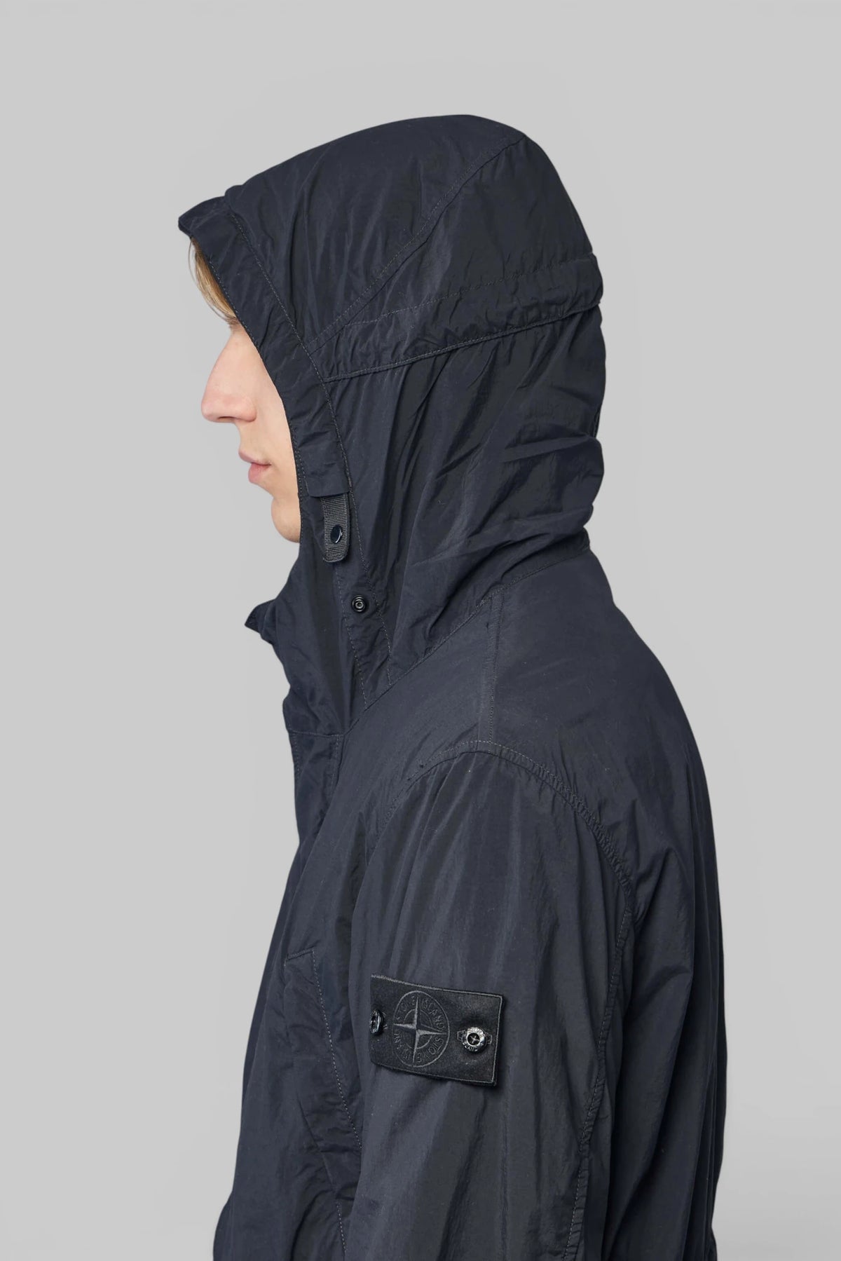 Back view of the hooded Stone Island parka, view 6