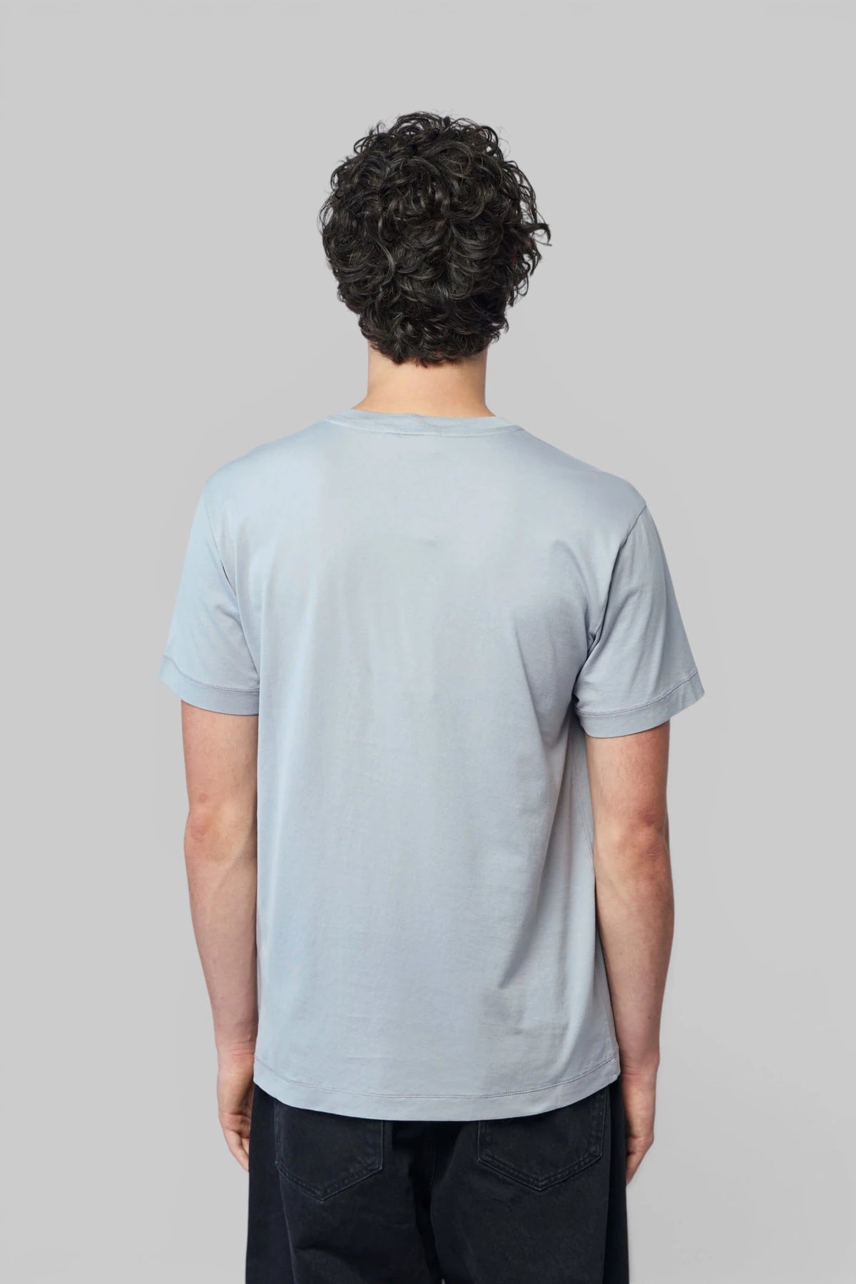 Detail shot of crew neck ribbing on Stone Island T-shirt