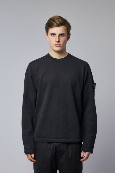 Textured Cotton Crew Neck Sweatshirt