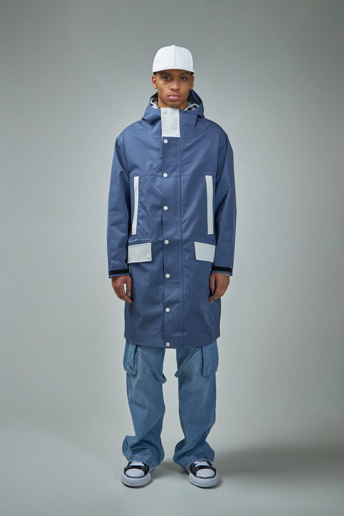 Streim Raincoats all weather parka coat in neutral color with minimalist design