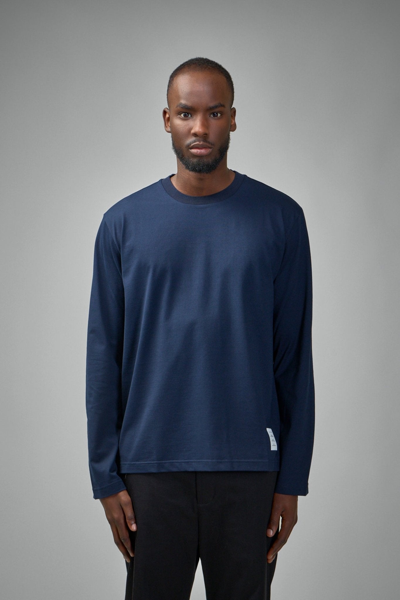 Thom Browne - Oversized Long Sleeve Tee W/ RWB Knit Trim - LABELS
