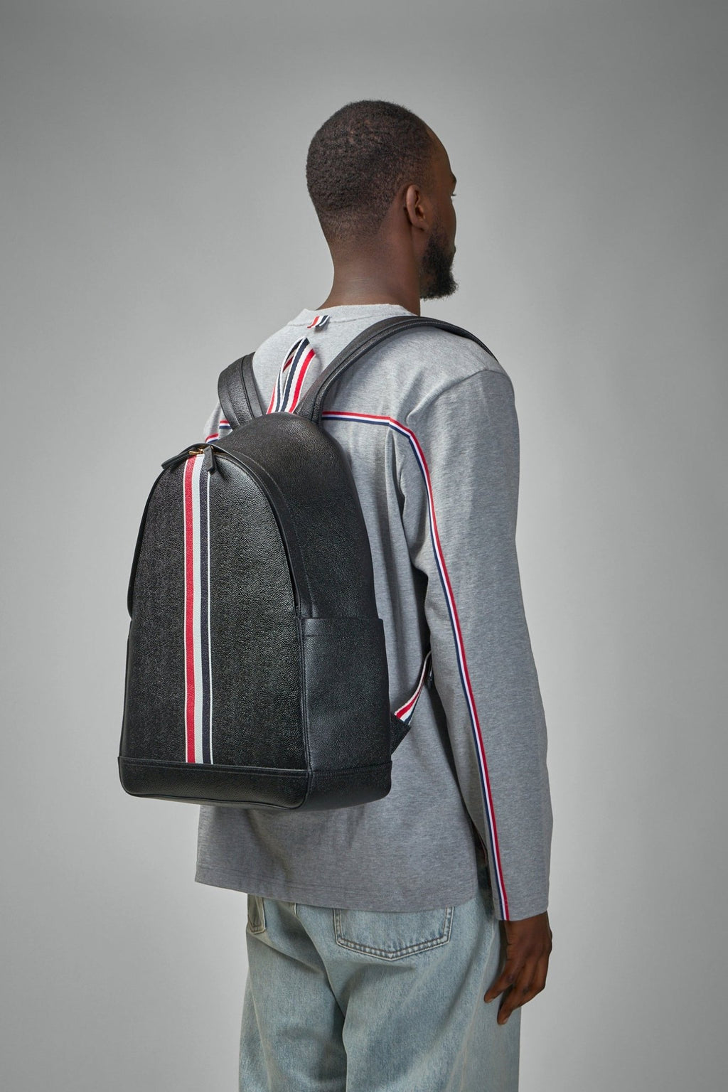 Thom Browne - Pebble Grain RWB Stripe Backpack - LABELS