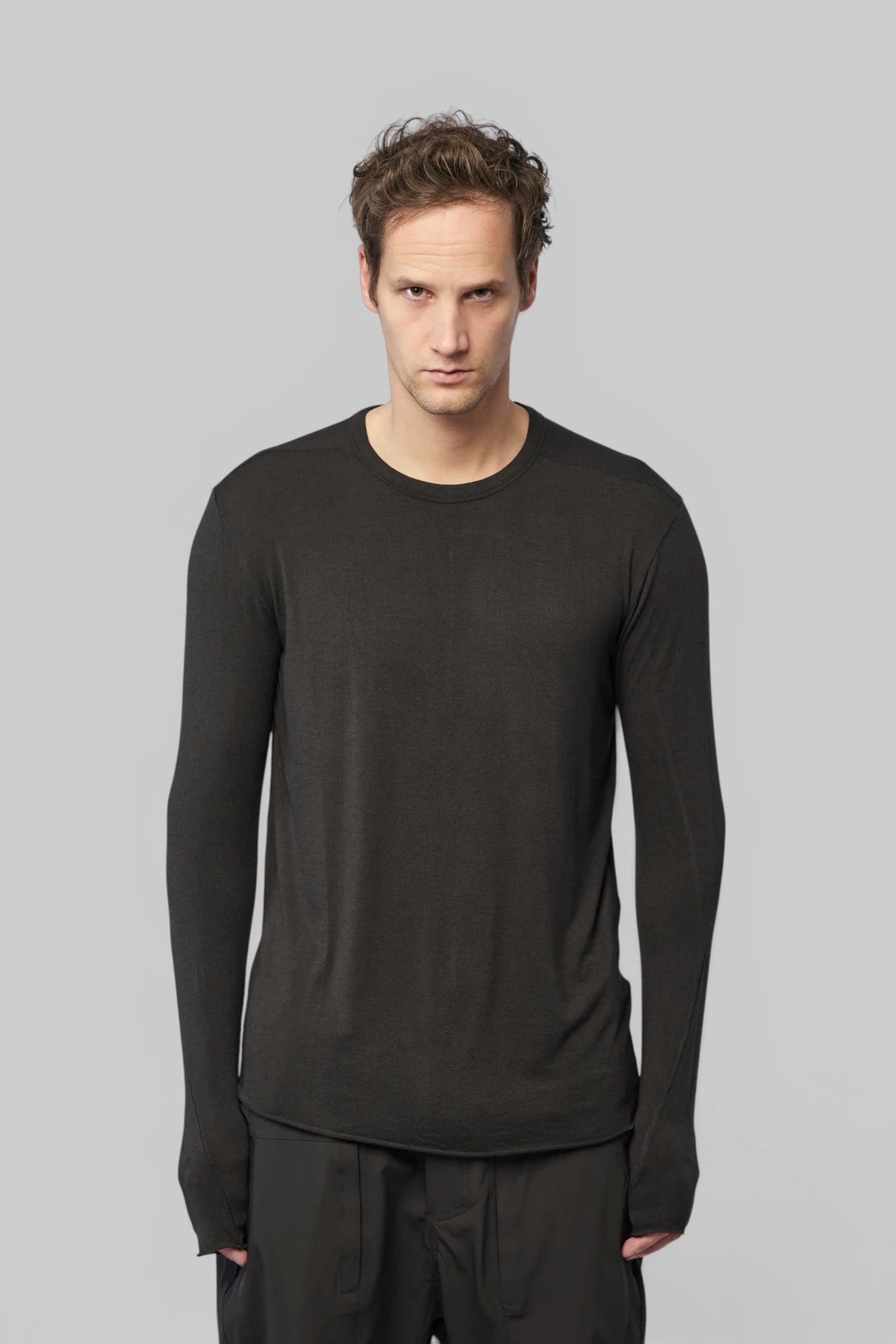 Close-up of Thom Krom M TS 961 crew neck and fabric texture