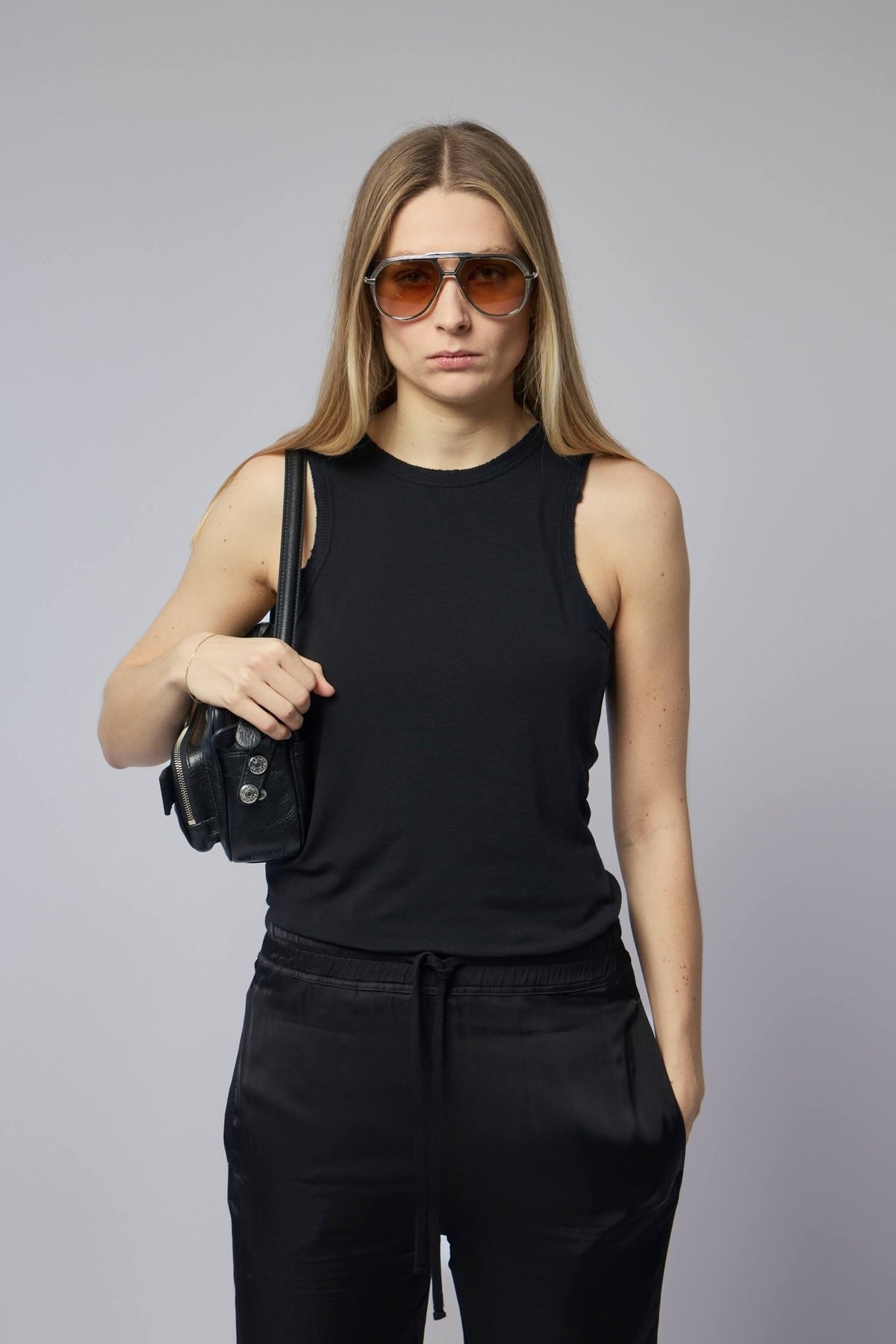 Thom Krom tank tops with ribbed side panels in minimalist design