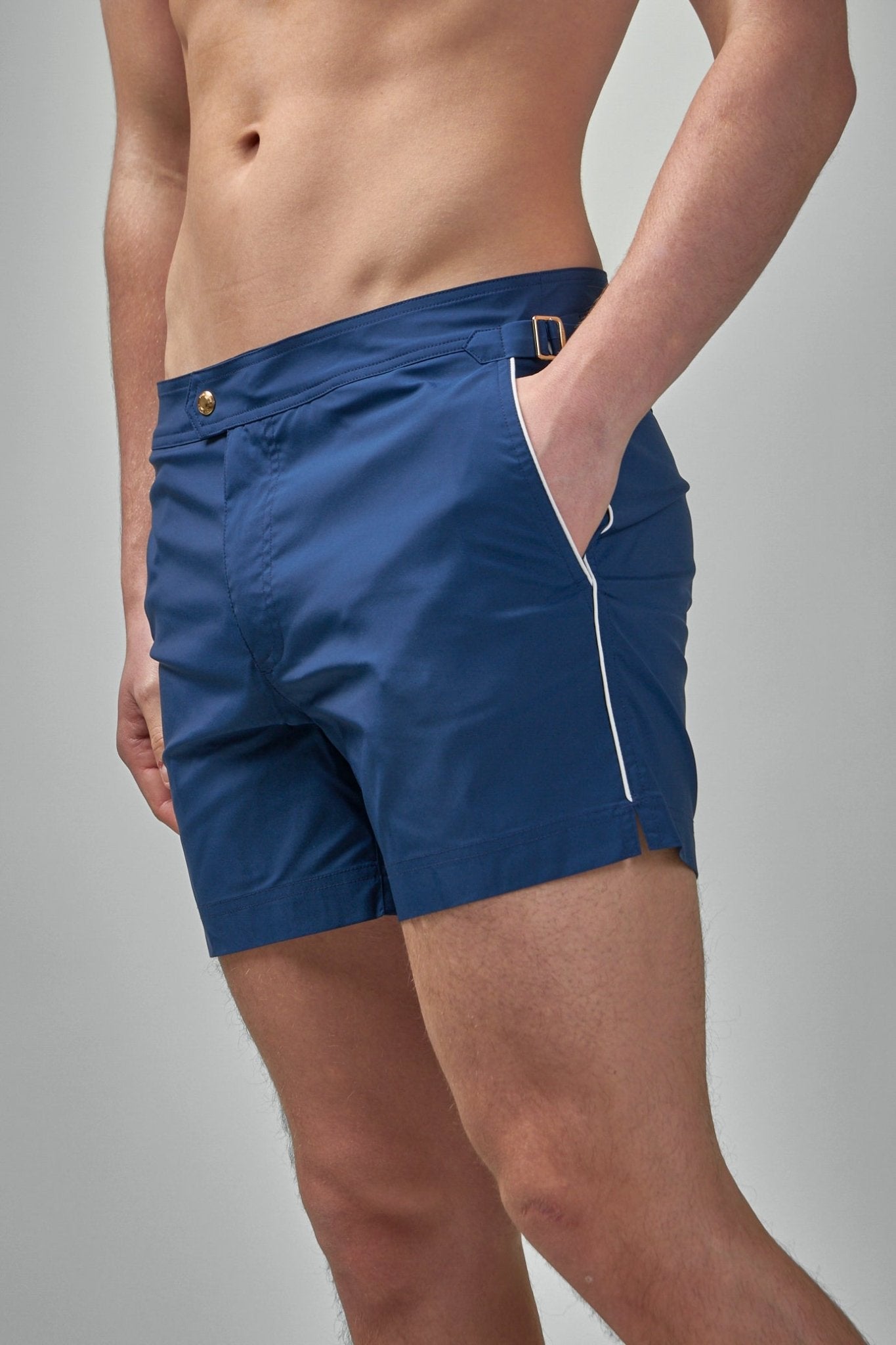 TOM FORD - Compact Poplin Swim Short with Pipeline - LABELS