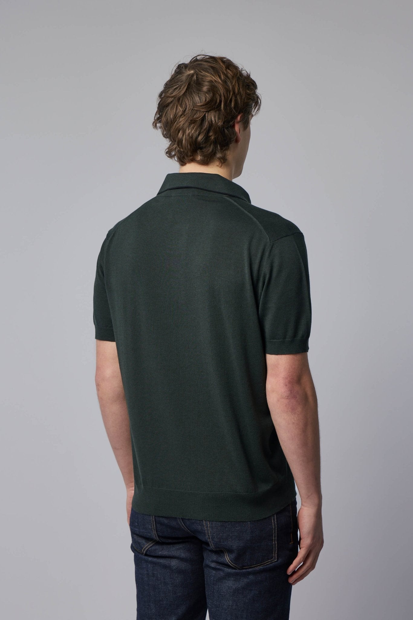 TOM FORD - Cotton Silk Tipping SS Buttonless Polo - LABELS