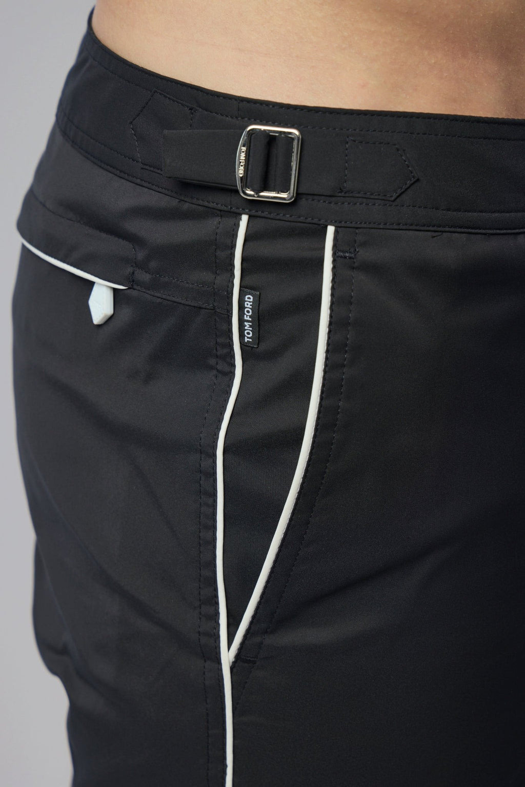 TOM FORD - Micro Compact Poplin Swim Short With Piping - LABELS