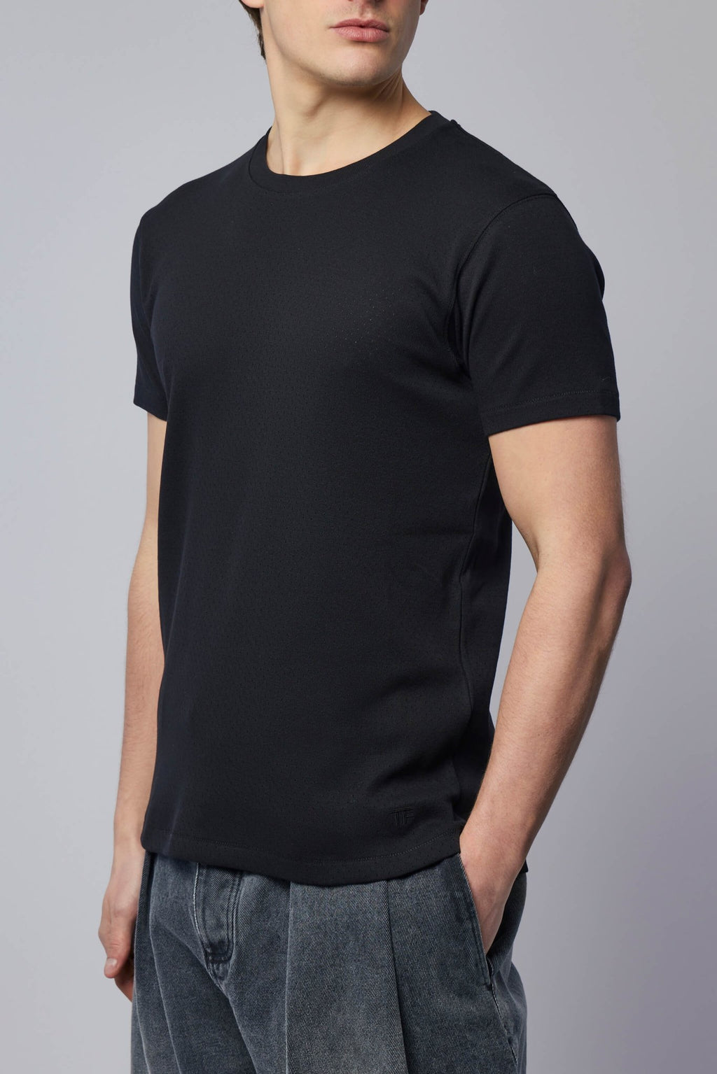 TOM FORD - Perforated Rib Ss Crew Neck - LABELS
