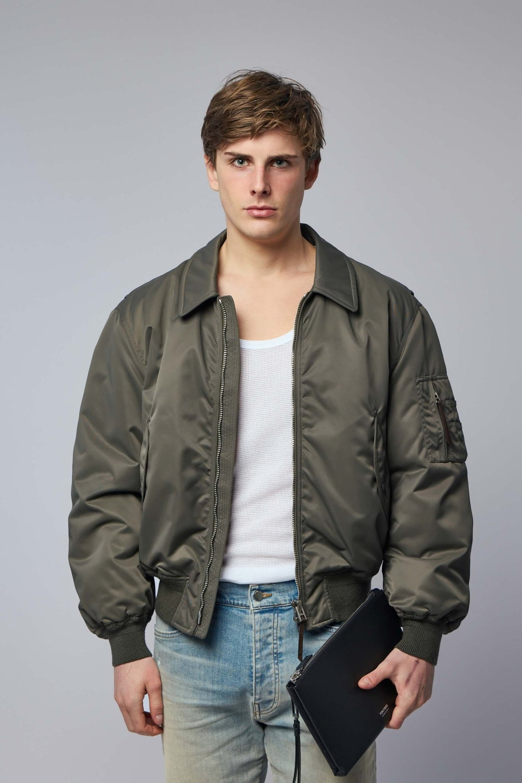 TOM FORD - Satin Nylon Glass Coating WR Flight Bomber - LABELS