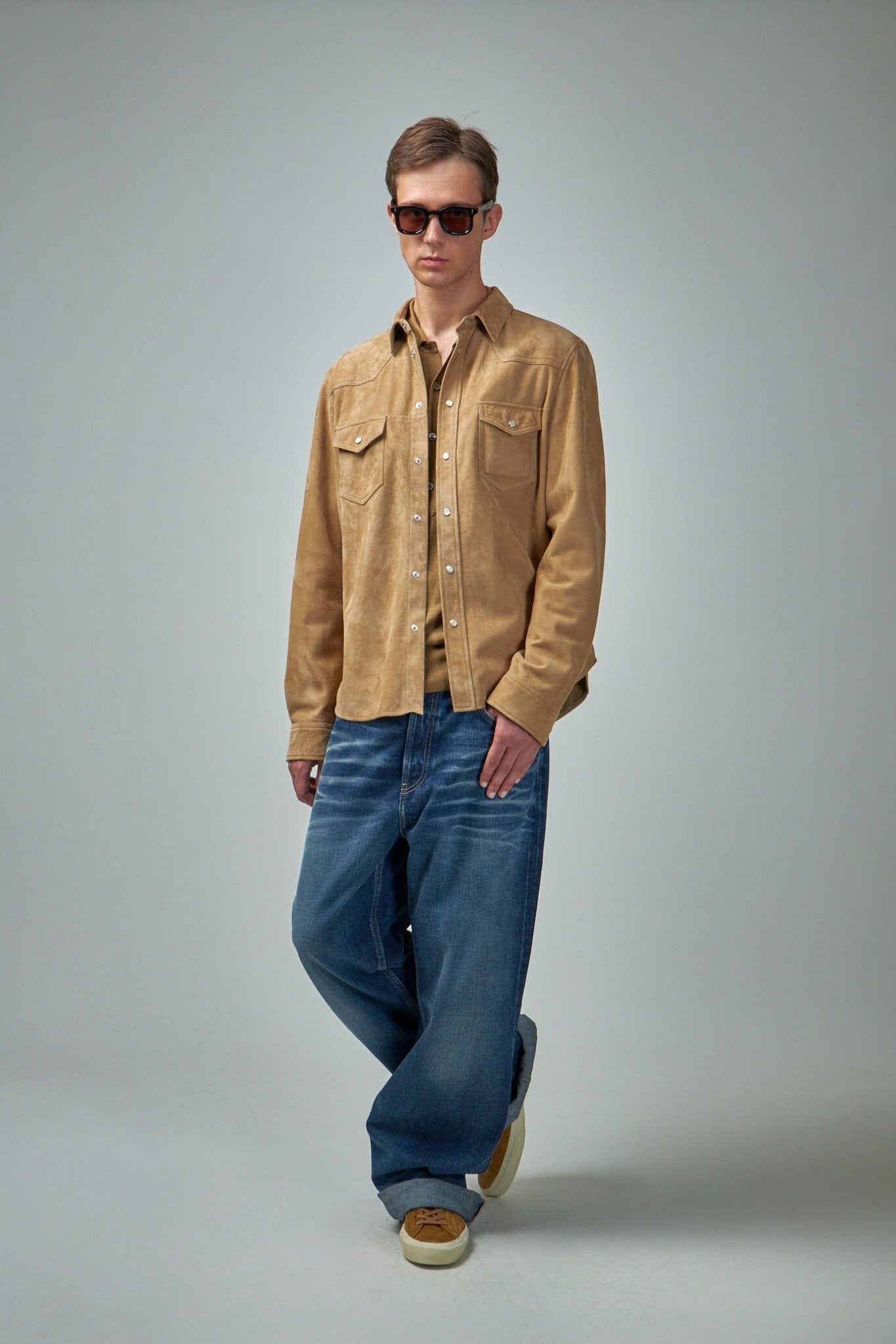 TOM FORD - Silk Blend LS Military Polo - LABELS