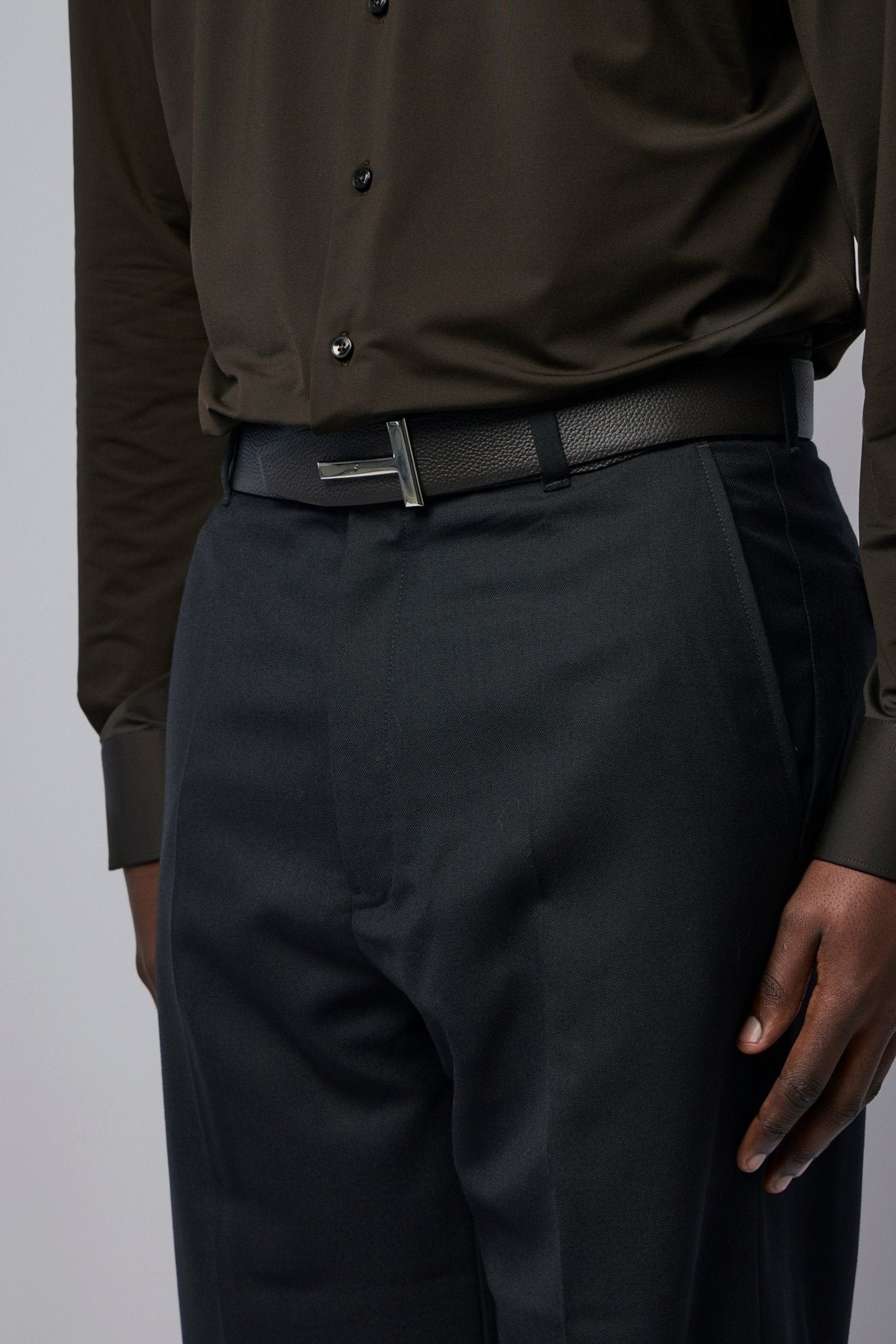 TOM FORD - Soft Grain Leather Reversible T Belt 40MM - LABELS