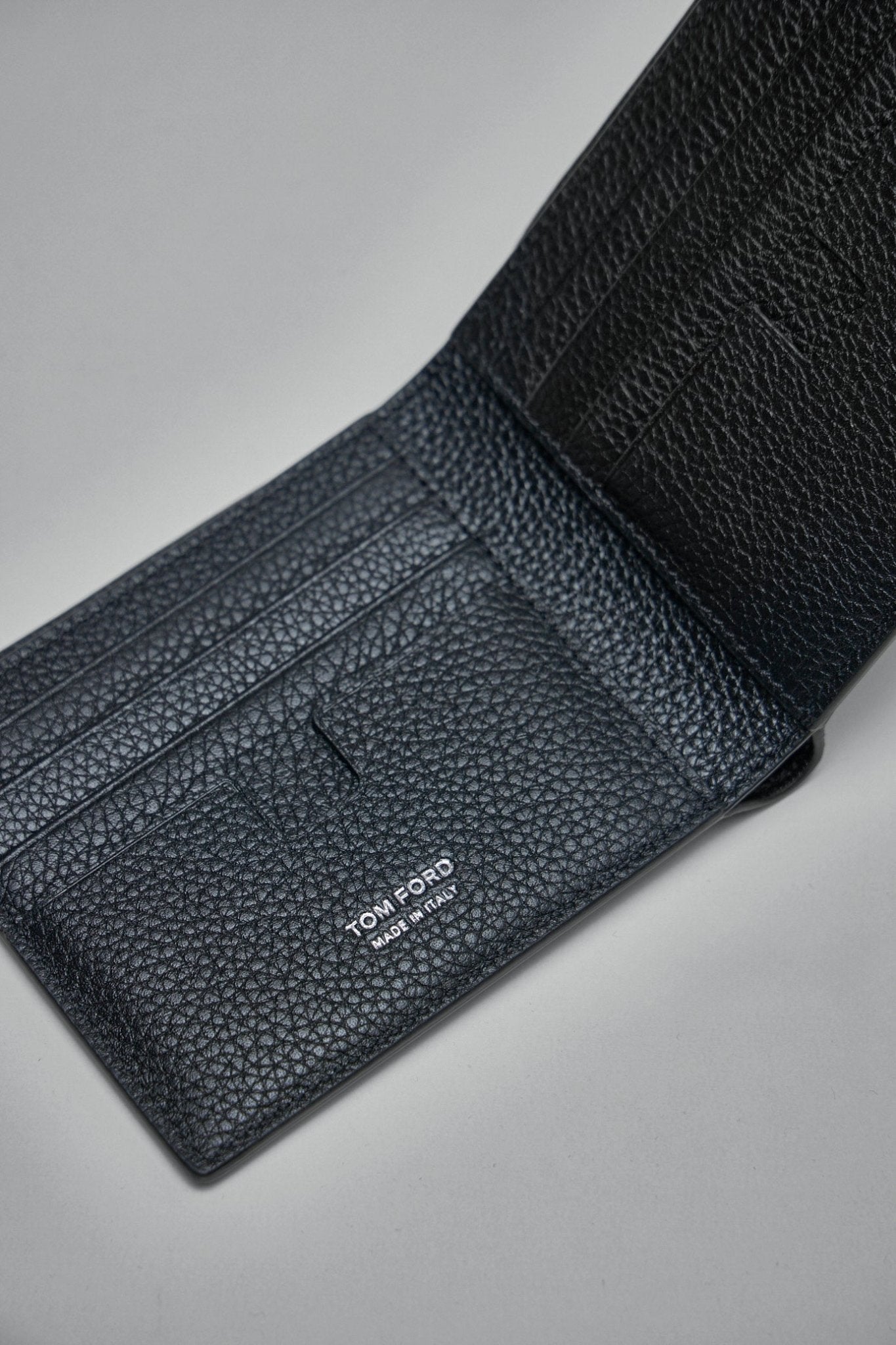 TOM FORD - Soft Grain Leather T Line Classic Bifold Wallet - LABELS