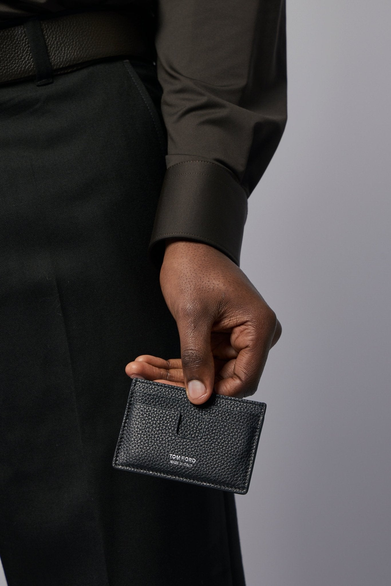 TOM FORD - Soft Grain Leather T Line Classic Card Holder - LABELS