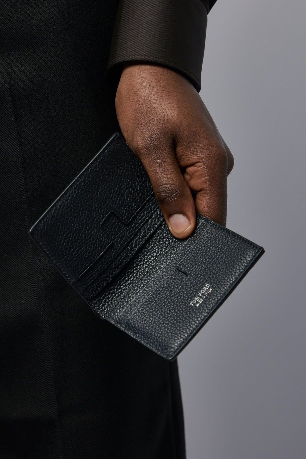 TOM FORD - Soft Grain Leather T Line Folding Card Holder - LABELS