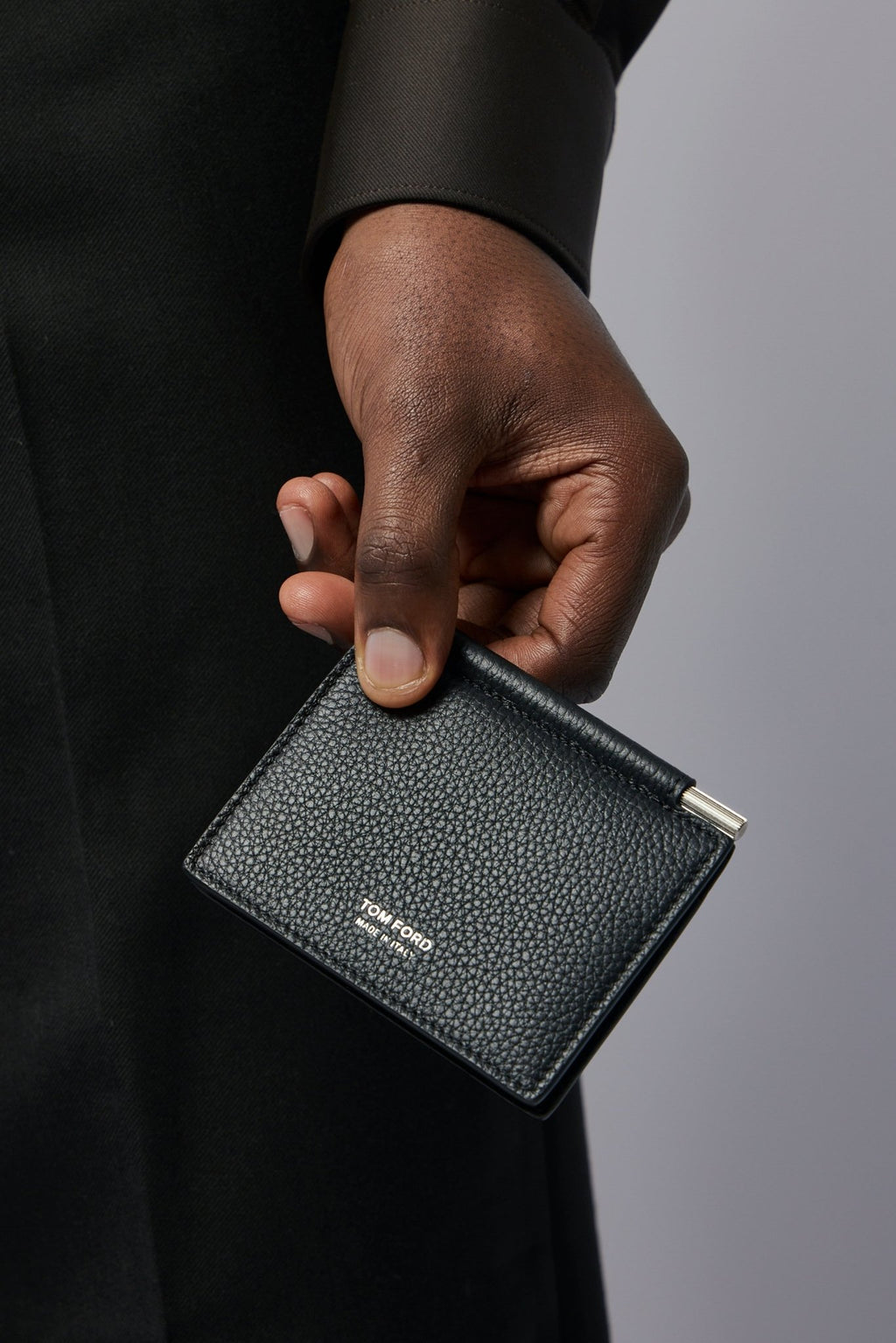 TOM FORD - Soft Grain Leather T Line Folding Money Clip - LABELS