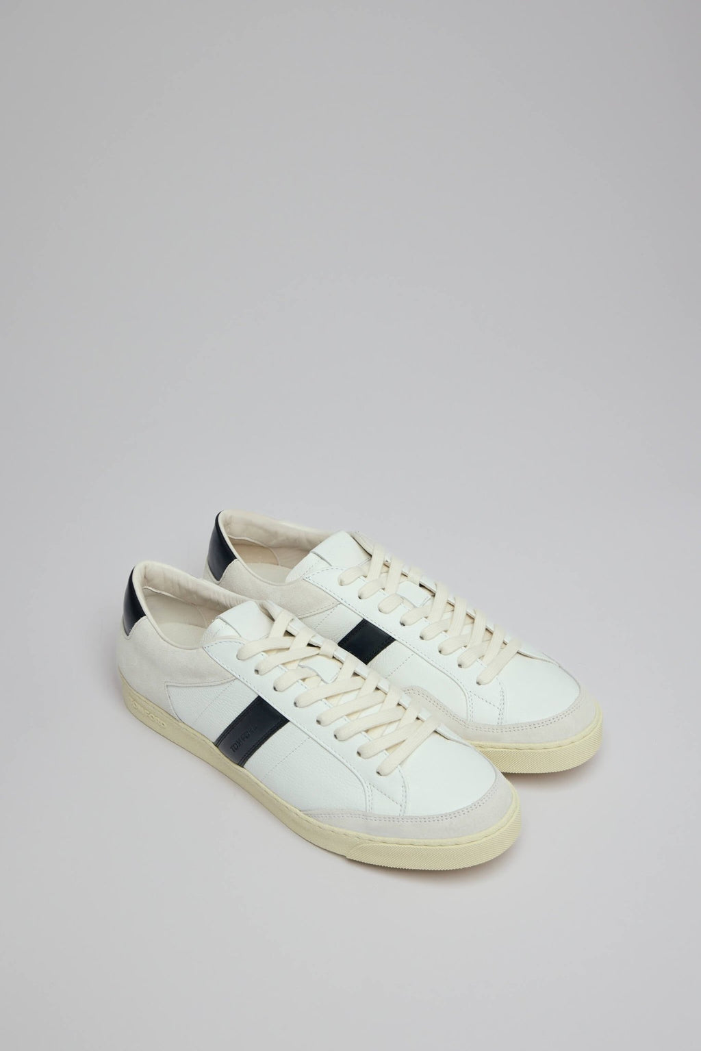 TOM FORD - Suede + Grain Leather Low Top Sneakers - LABELS