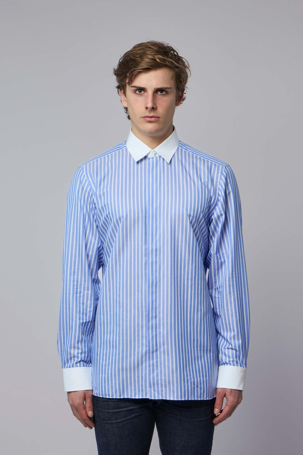 TOM FORD - Wide Stripe Contrast Classic Fit Shirt - LABELS