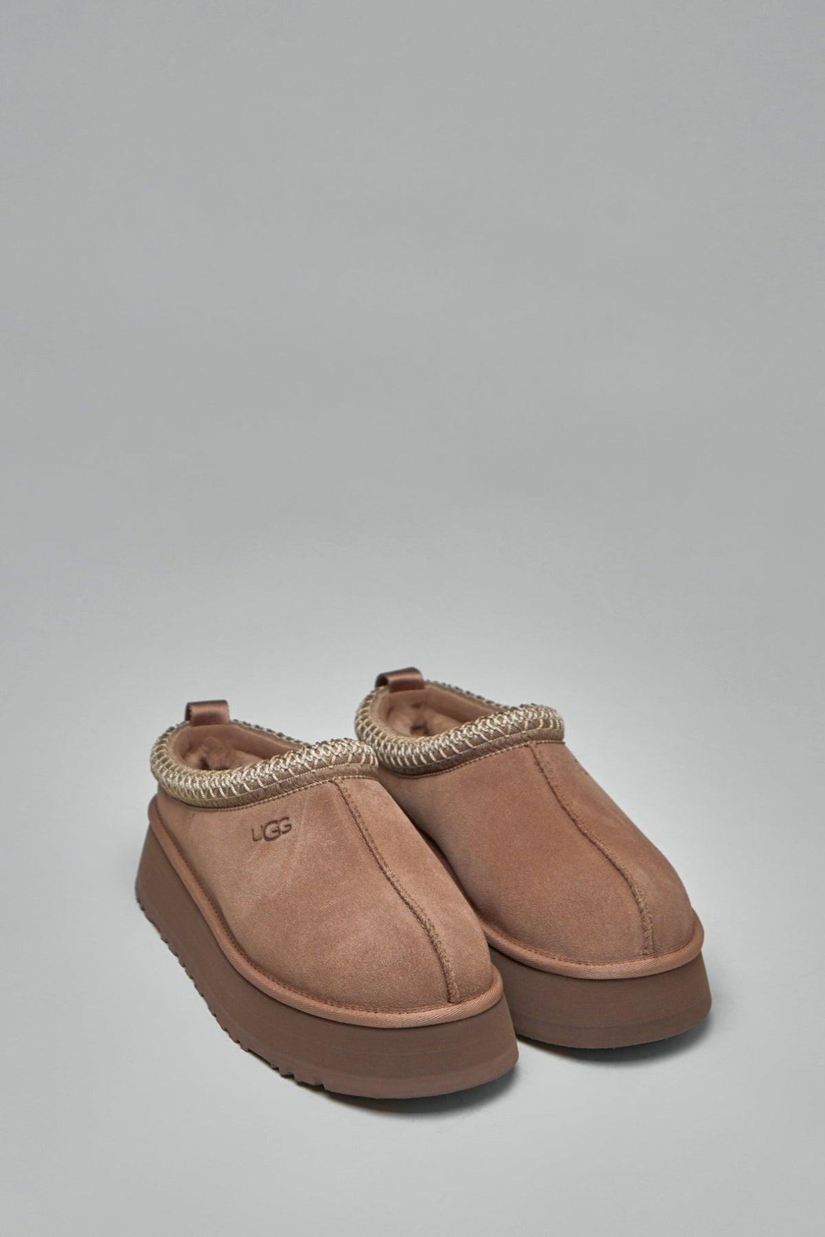 Close-up view of UGG Tazz II sandal showing textured leather upper