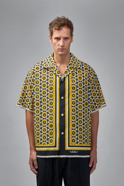 Cotton Poplin Bowling Shirt with Bulles Royales