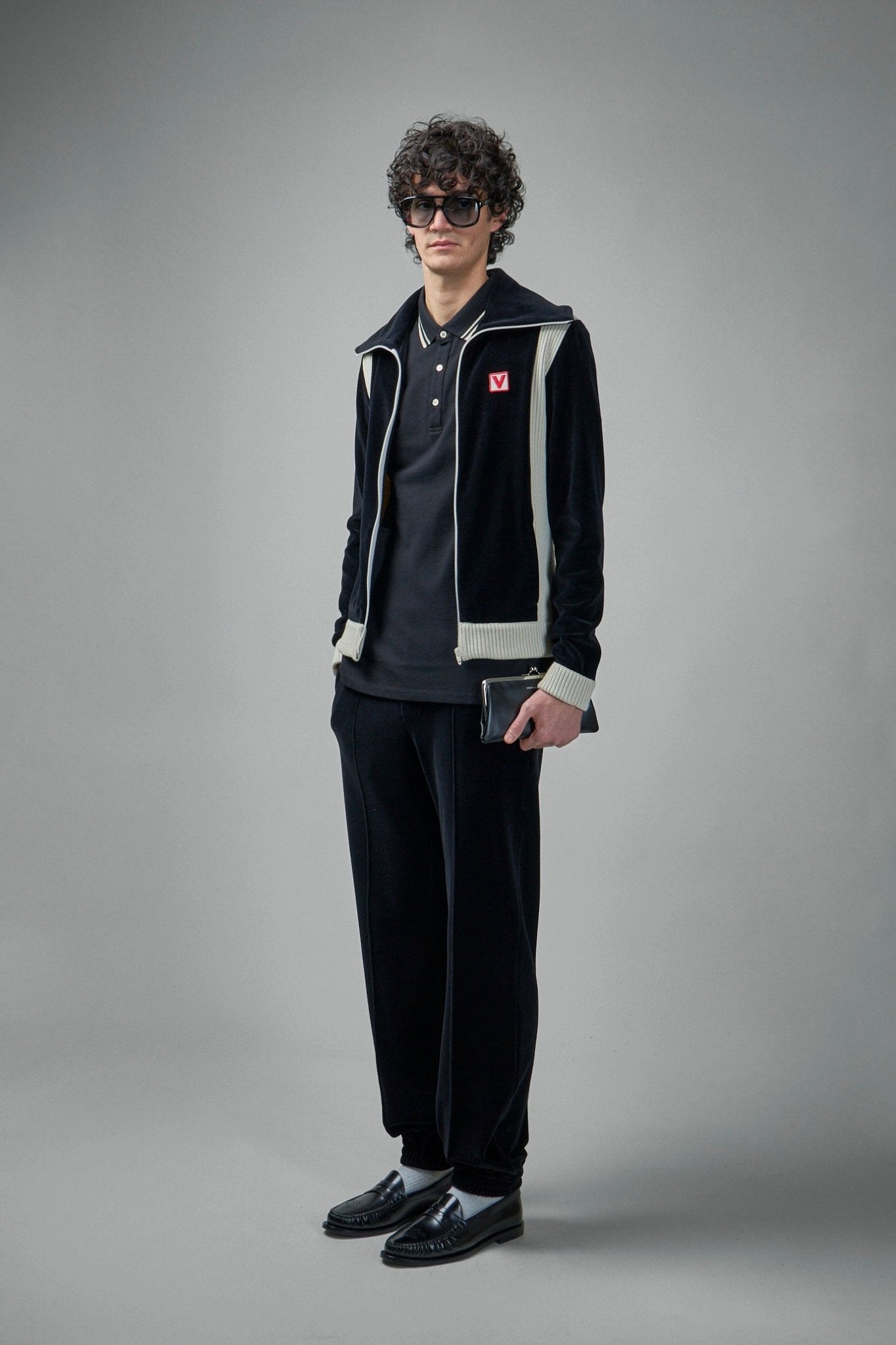 Valentino - Chenille Jogging Trousers with Chez Valentino Patch - LABELS