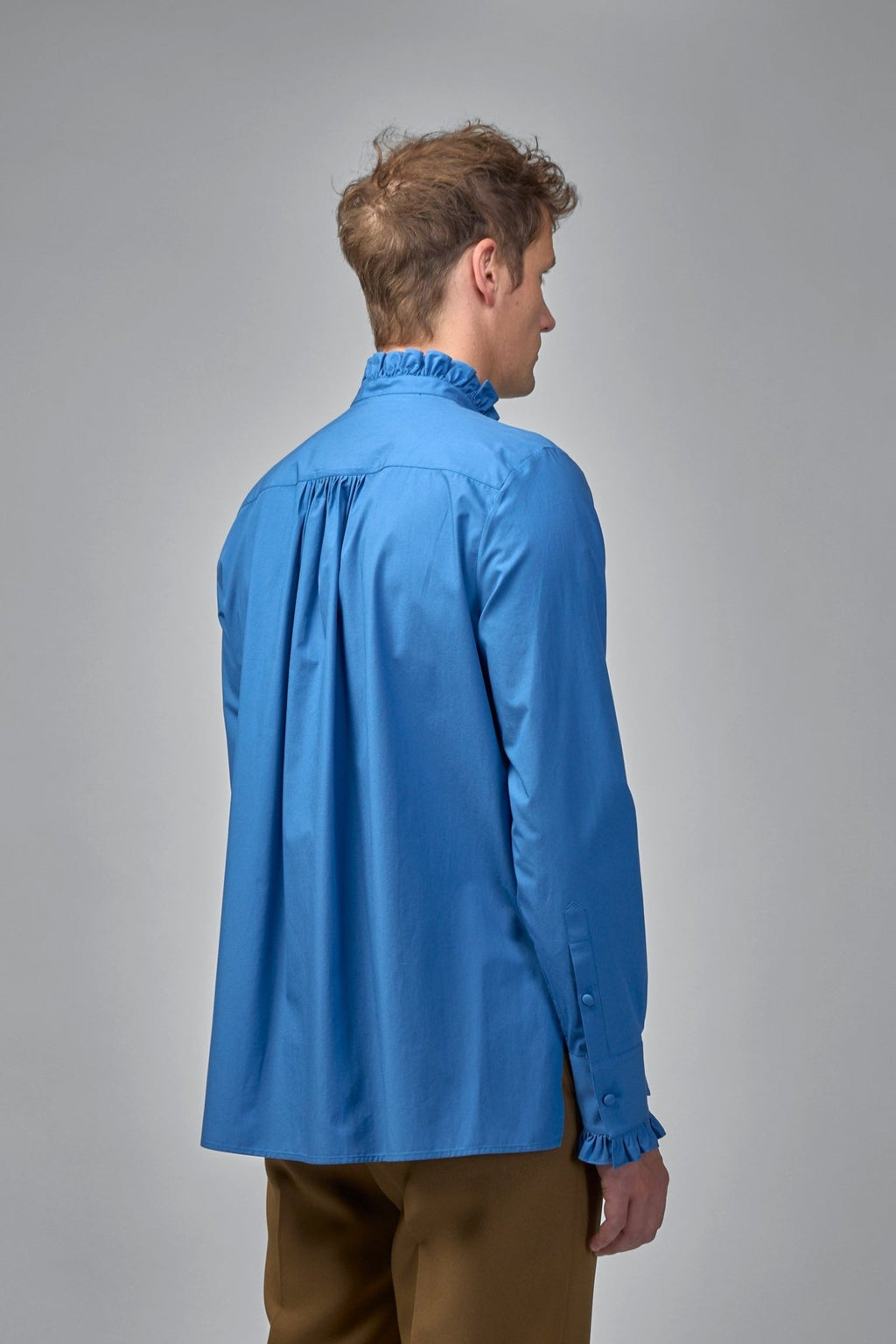 Valentino - Cotton Poplin Shirt With Plastron And Ruffles - LABELS