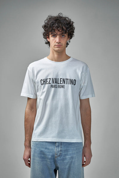 Baumwoll-T-Shirt mit Chez Valentino-Print
