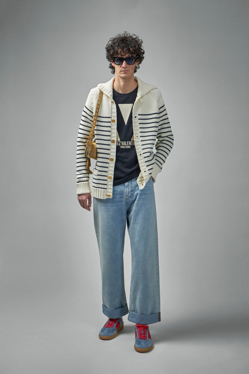 Valentino - Cotton T-Shirt with Chez Valentino Print - LABELS