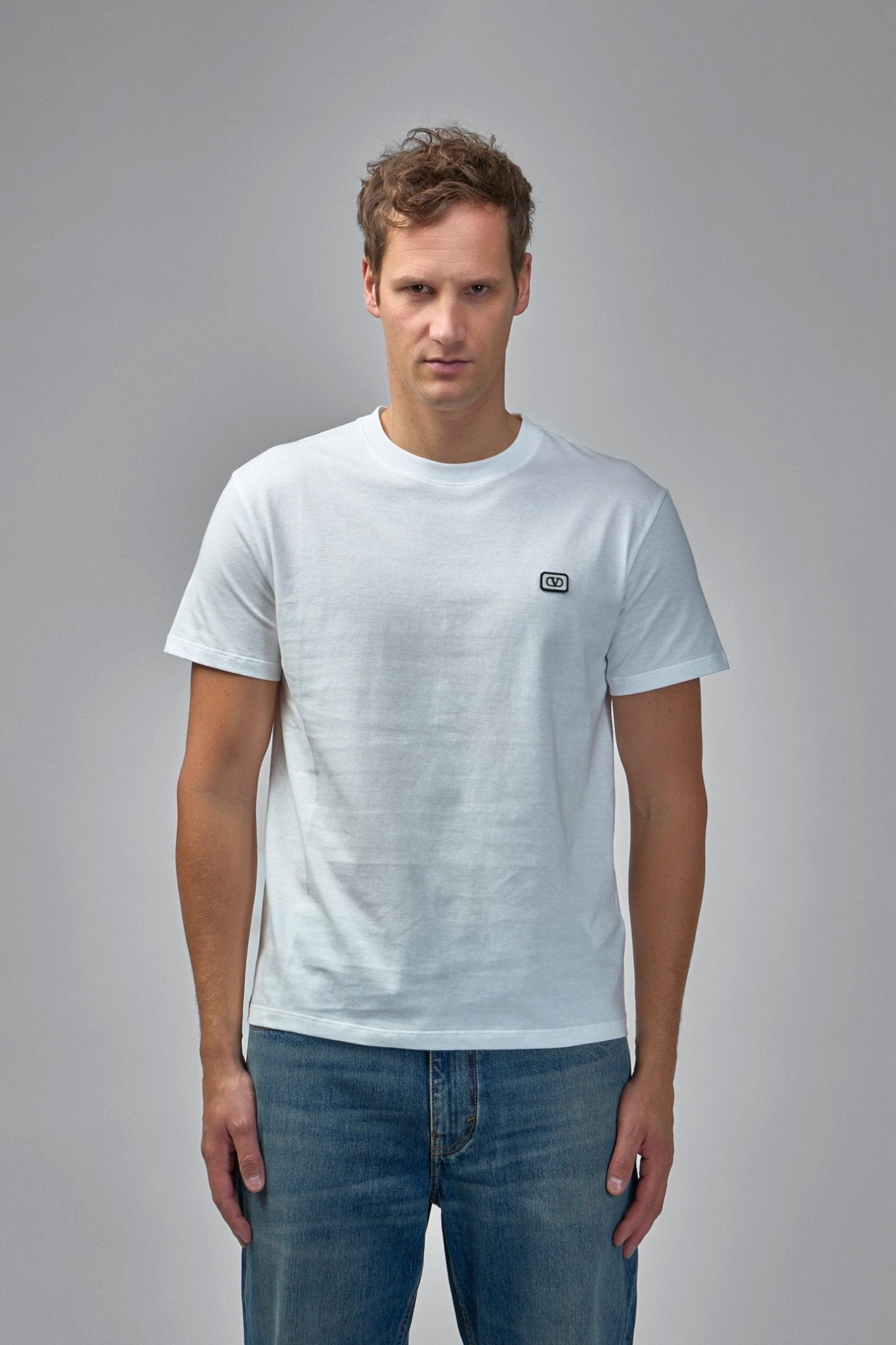 Valentino - Cotton T-shirt With Vlogo Patch - LABELS