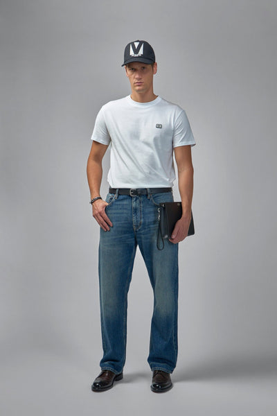 Cotton T-shirt With Vlogo Patch