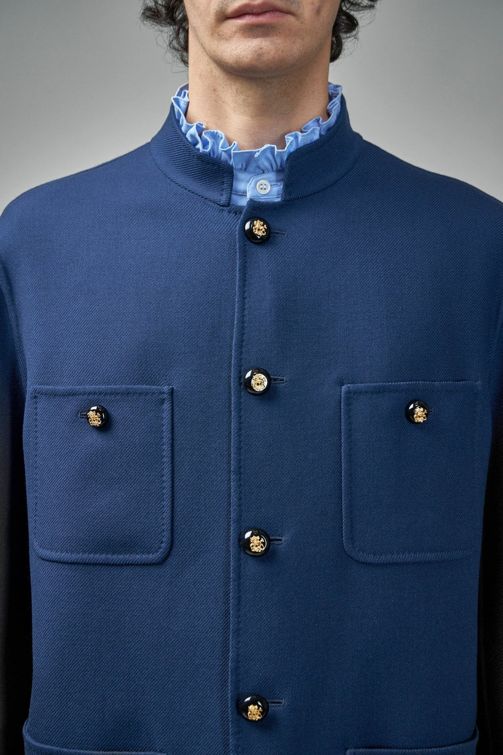 Valentino - Double Wool Jacket with Mandarin Collar - LABELS