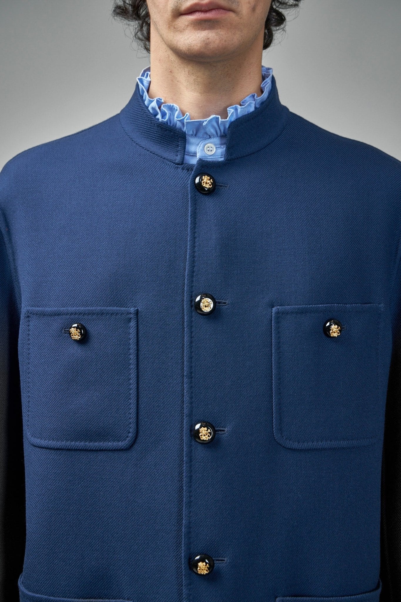 Valentino - Double Wool Jacket with Mandarin Collar - LABELS