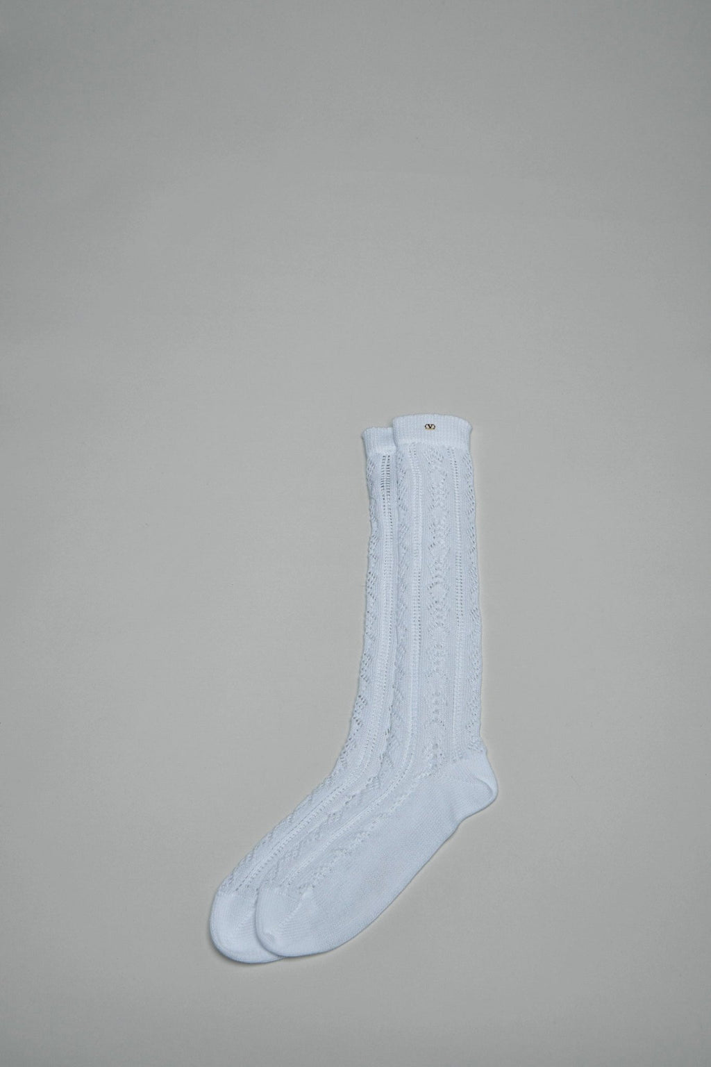 Valentino - Perforated Cotton Socks with V - Logo - LABELS
