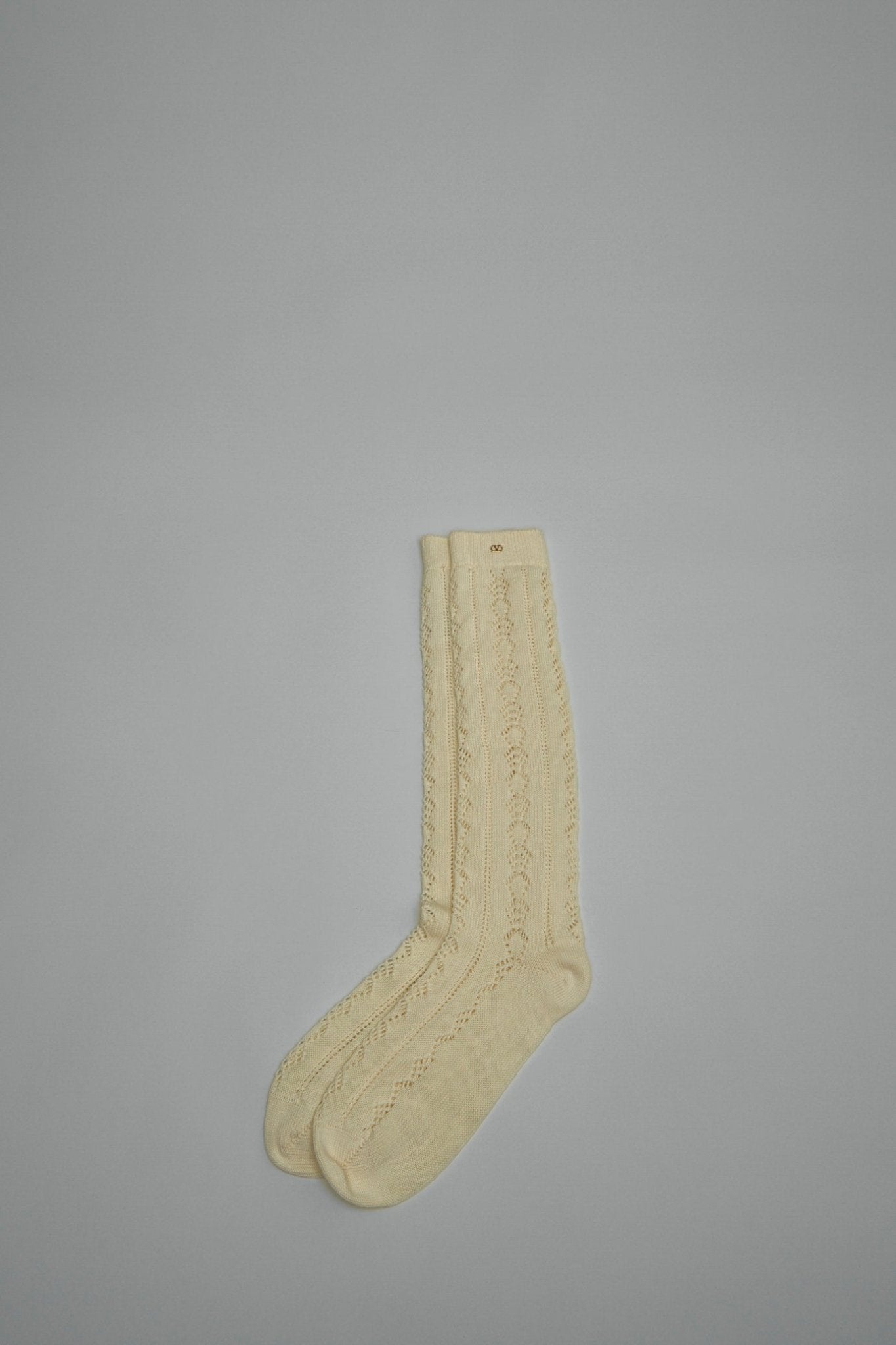 Valentino - Perforated Cotton Socks with V - Logo - LABELS