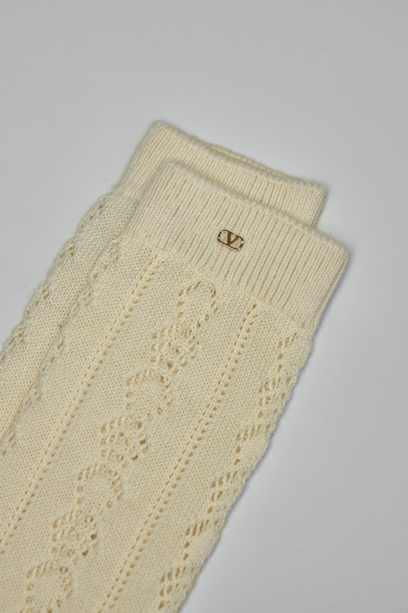 Valentino - Perforated Cotton Socks with VLogo - LABELS