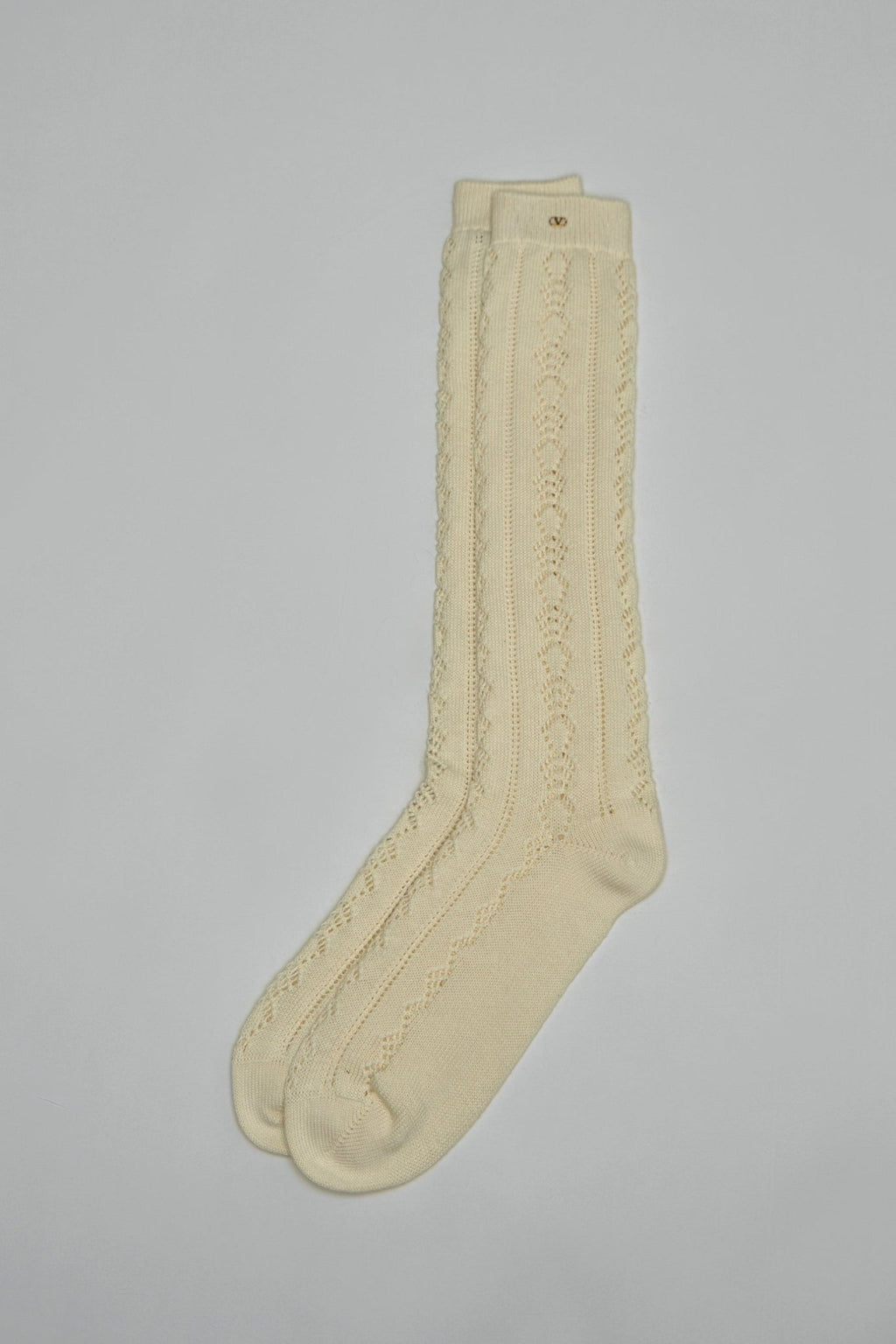 Valentino - Perforated Cotton Socks with VLogo - LABELS
