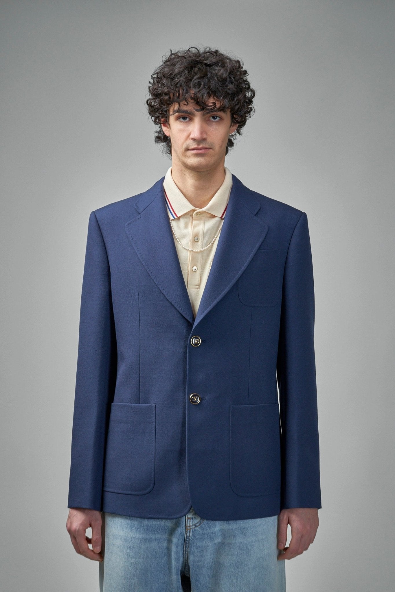 Valentino - Single Breasted Wool Blazer - LABELS