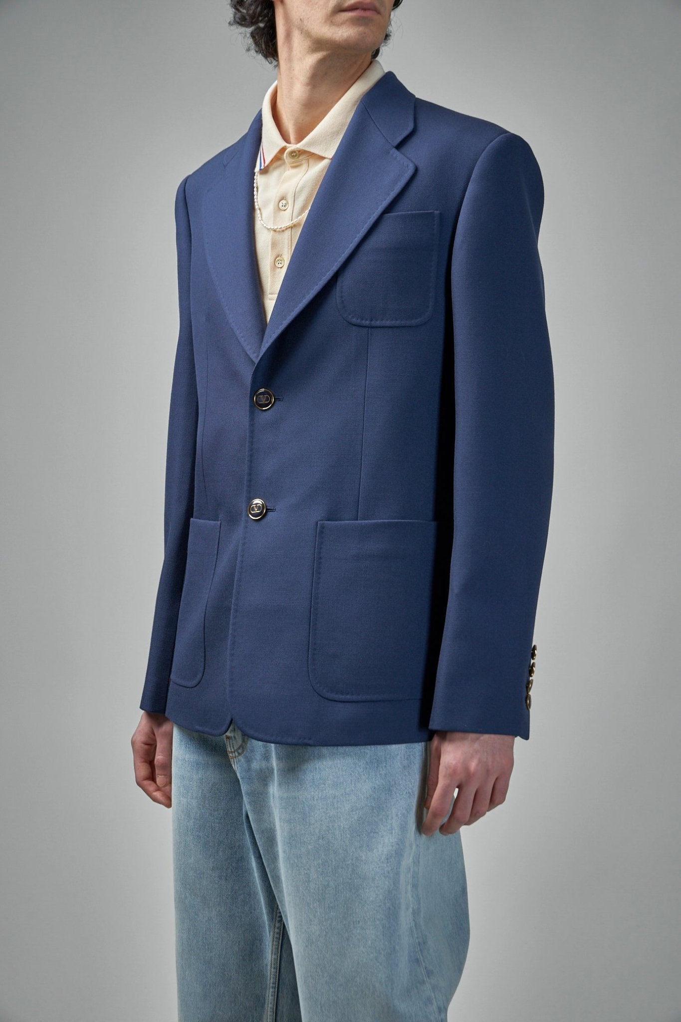 Valentino - Single Breasted Wool Blazer - LABELS