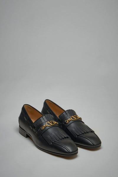 VLogo Signature Kidskin Loafer with Fringes